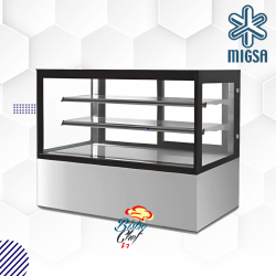 MIGSA GN-1800R2 | Vitrina exhibidora de cristal recto...