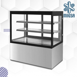 MIGSA GN-900R2 | Vitrina exhibidora de cristal recto de...