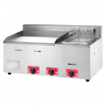MIGSA PFM-85 | Plancha lisa 55 cm con freidora 4 lts a gas