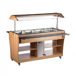 MIGSA RTR-1490L | Mesa buffetera caliente movil de 4...